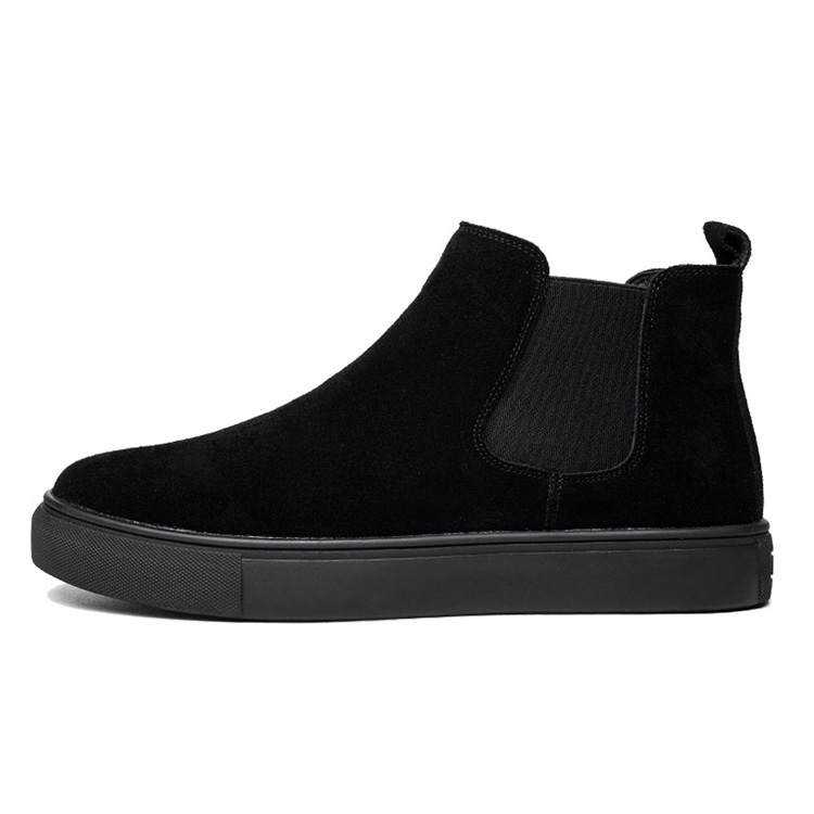YEDANI Cow Suede Crew Chelsea Boots Men's Black