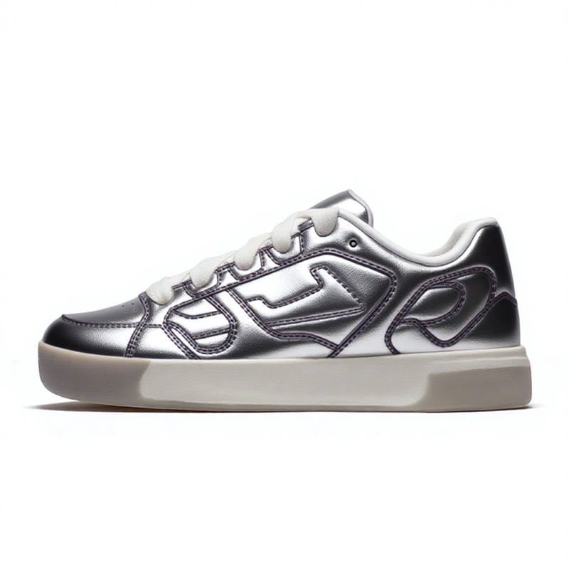 SHUXIAOBEI Synthetic Leather Low top Skateboard Shoes Unisex White Black