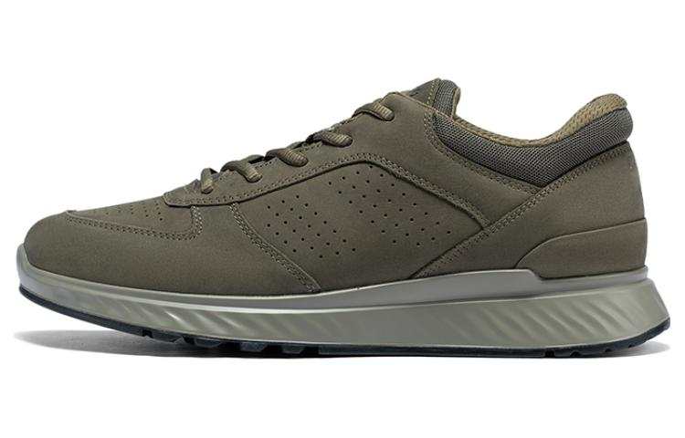Ecco Skip And Loafer Collection Cow Leather Low top Sports Casual Shoes Men's Army Green