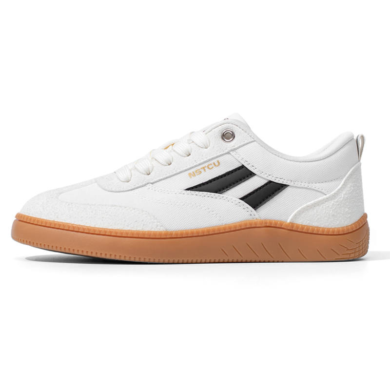 NSTCU Synthetic Leather Abrasion Resistant Abrasion Resistant Low top Skateboard Shoes Women's White Brown