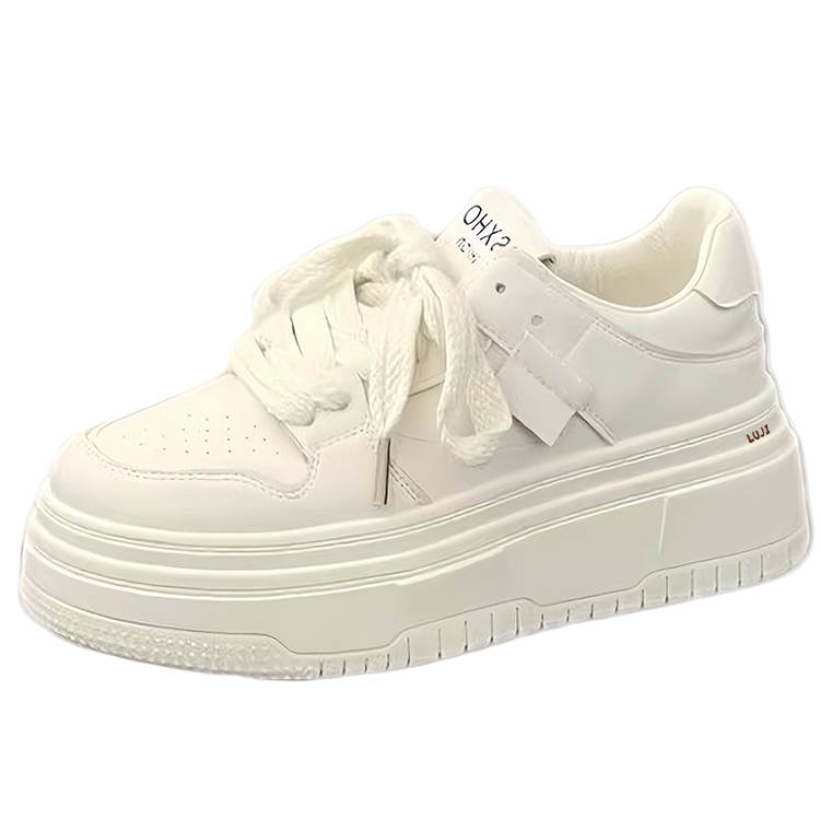 Luji Pu Slip Resistant Low top Skateboard Shoes Women's White