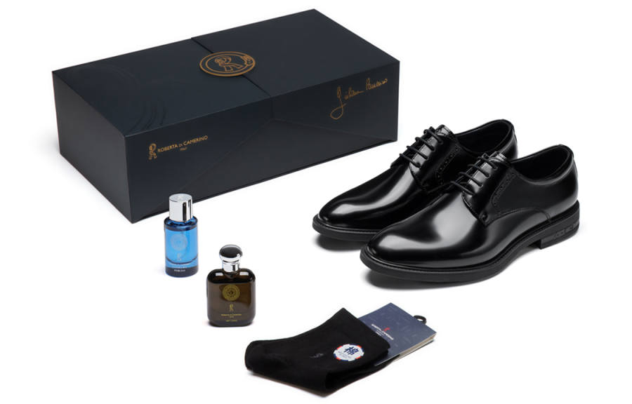 ROBERTA DI CAMERINO Top Grain Cow Leather Dress Shoes Men's Black