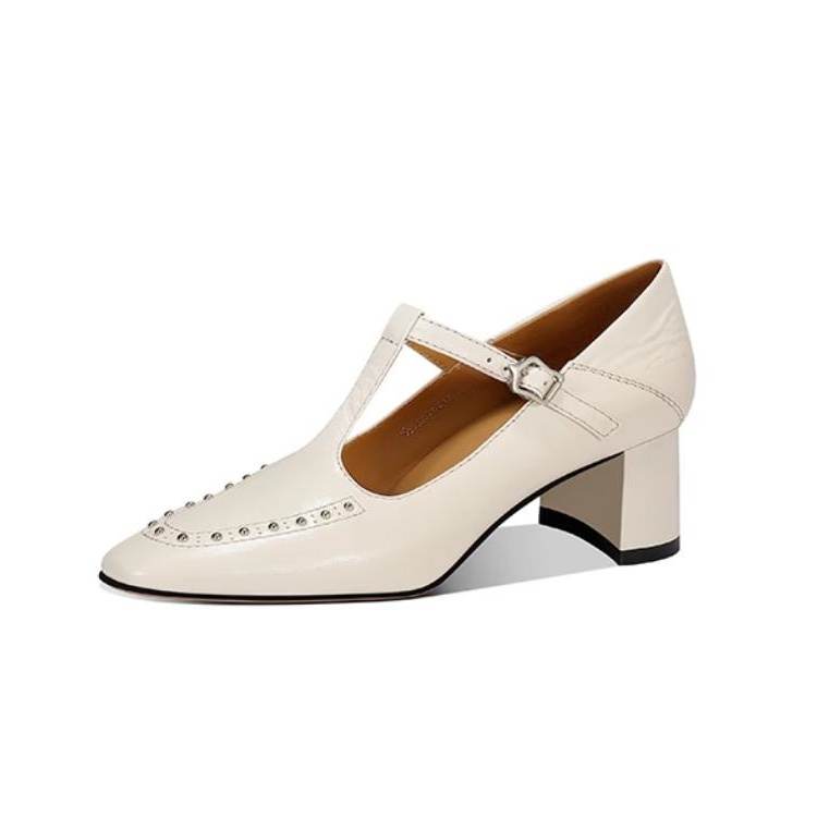 JESSICA SOPHIA Top Grain Cow Leather Mary Jane Shoes Women's