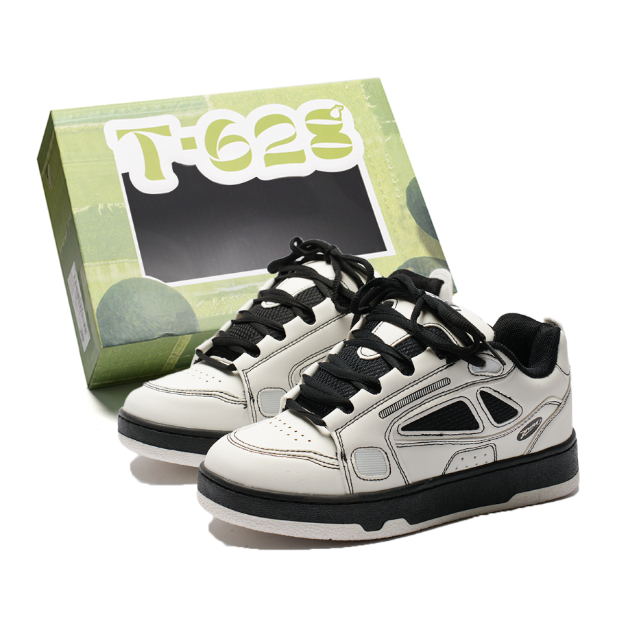 T628 Puffy Shoes Slip Resistant Lightweight Height Increasing Abrasion Resistant Low top Skateboard Shoes Unisex