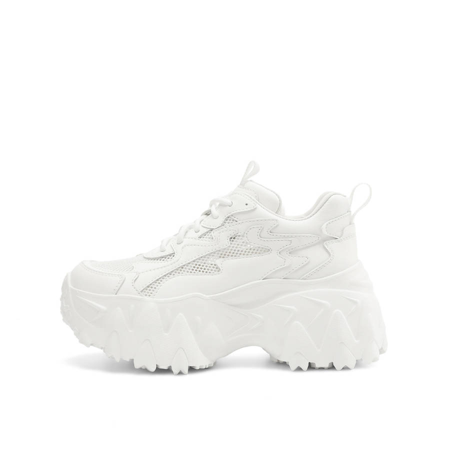 Rosa Bianca Textile, Cow Leather Breathable Height Increasing Breathable Height Increasing Low top Chunky Sneakers