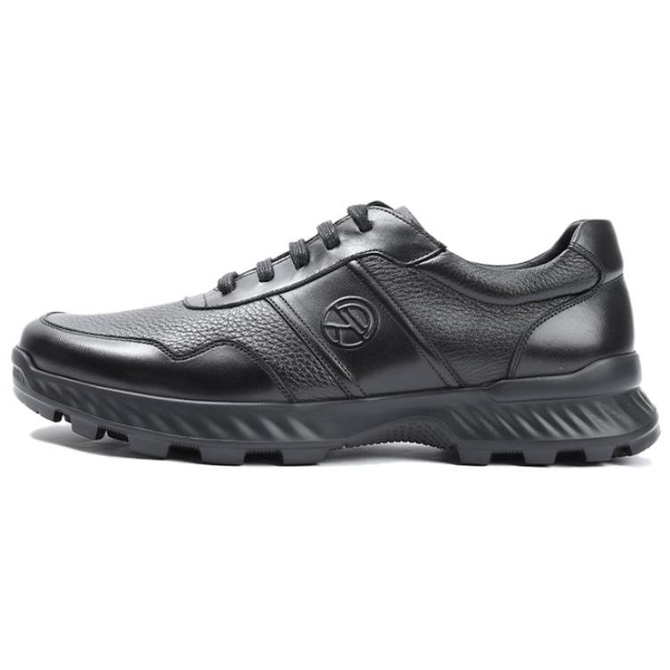 DIKENI Cow Leather Breathable Lightweight Breathable And Lightweight Low top Casual Shoes Men's Black