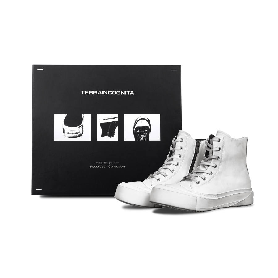 TERRA INCOGNITA Top Grain Cow Leather High top Skateboard Shoes Unisex