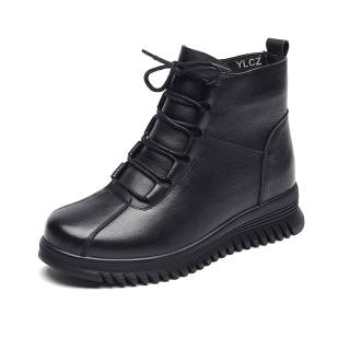 YILICHUANZHANG Synthetic Leather Ankle Boots Women's Black