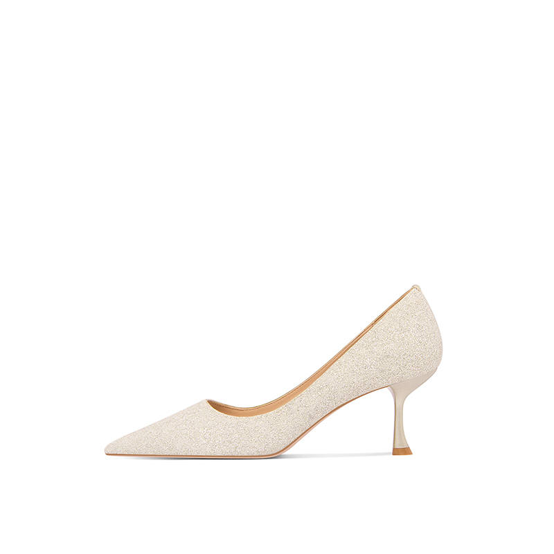 VVKI VVKI Leather Slim Heel High Heels Women's White