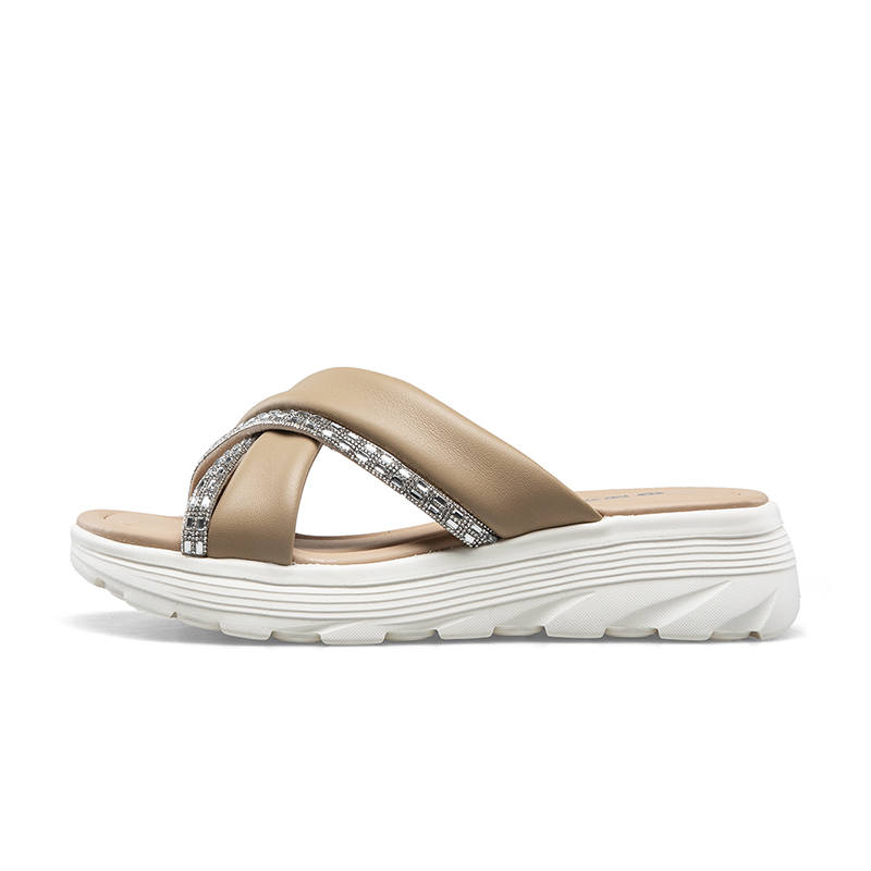 KANGNAI Slide Slippers Women's Apricot/Ecru