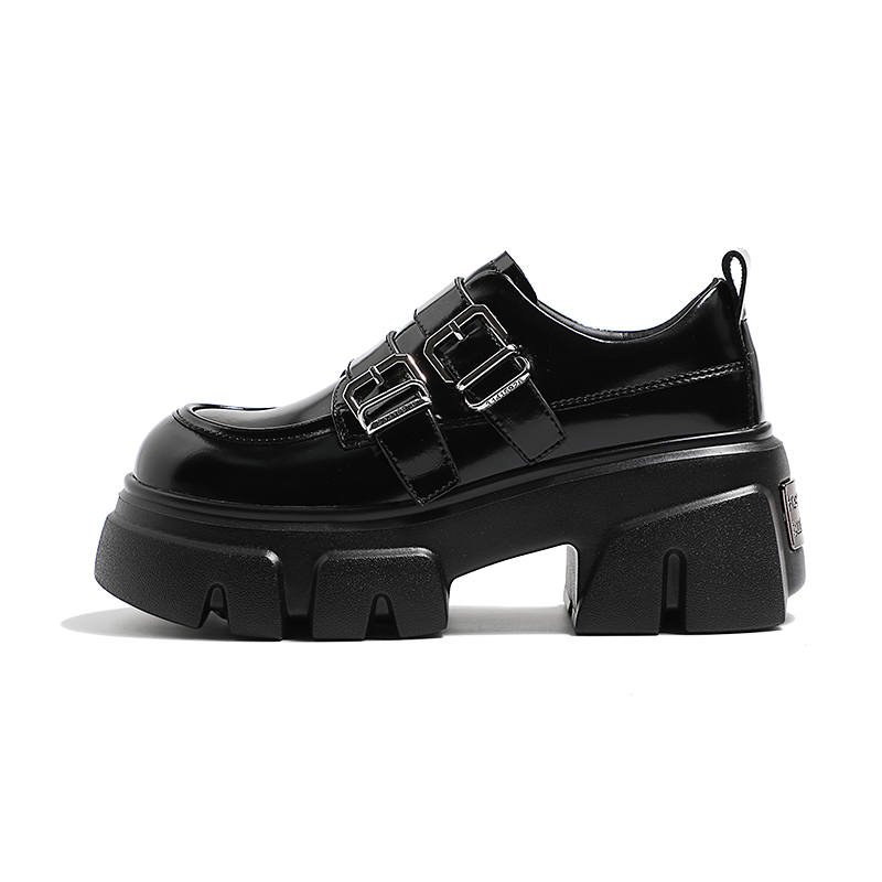 MIS. DANNY Cow Split Leather Loafers 7cm Women's