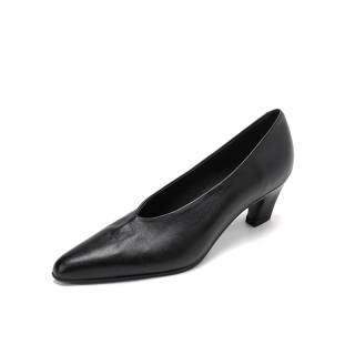 Ruby L Top Grain Cow Leather Casual Shoes 5CM Women's Black
