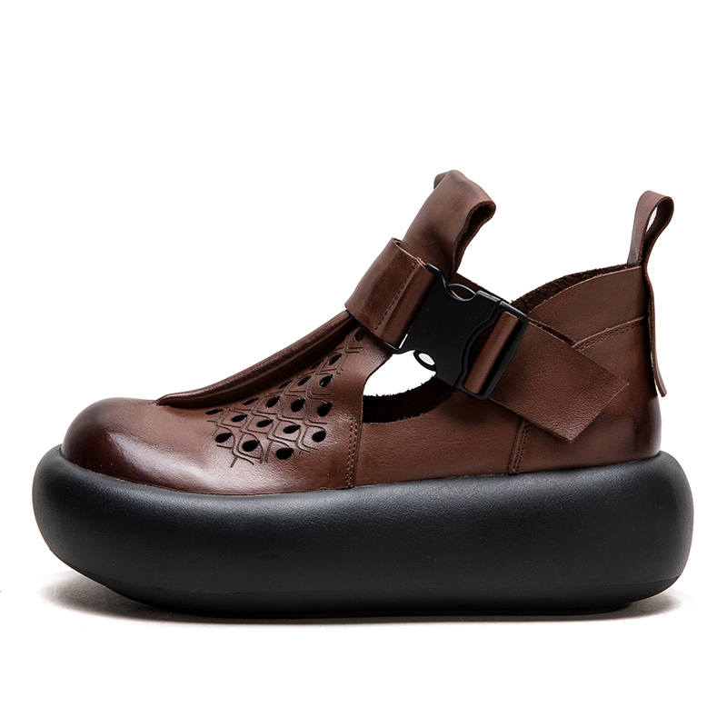 JIEZHOU Top Grain Cow Leather Casual Shoes Women's