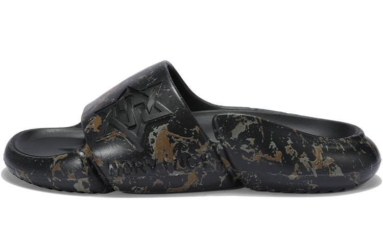 NORVINCY EVA Totem Graffiti Slip Resistant Odor Resistant Slide Slippers Unisex Black Gold