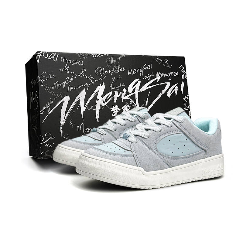 Mengsai Abrasion Resistant Slip Resistant Abrasion Resistant Slip Resistant Low top Skateboard Shoes Unisex Moon Blue