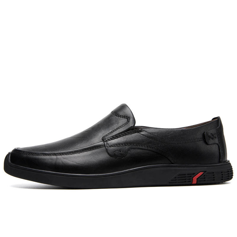 CITONGXIANSHENG Top Grain Cow Leather Casual Shoes Men's Black