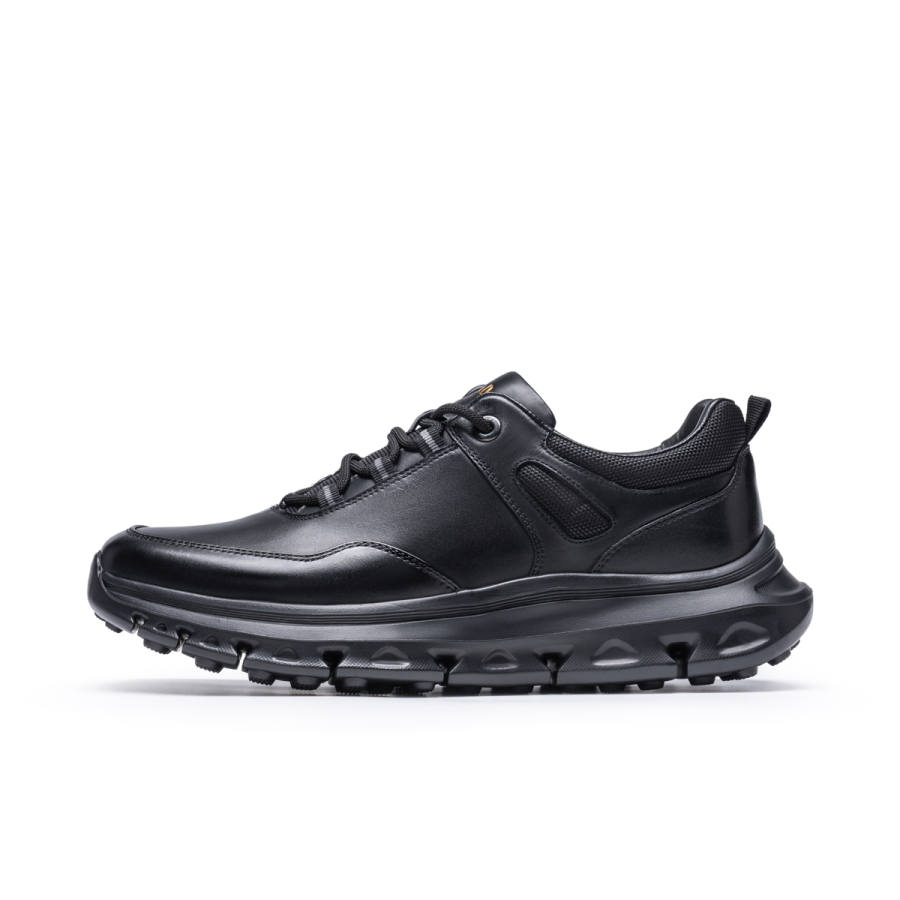 Chrisdien Deny Textile, Cow Leather Casual Shoes Men's Black
