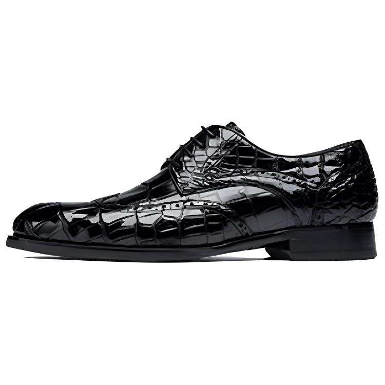 ROBERTA DI CAMERINO Crocodile Leather Dress Shoes Men's Black