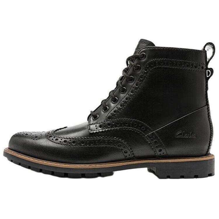 Clarks Clarks Cow Leather Short Combat Boots Men's Black
