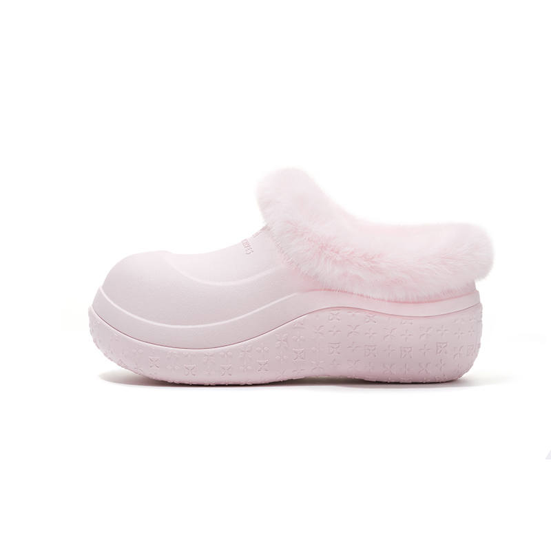 TRAPAR WAVES SS25 Plush Chef Fleece Lined Closed Toe Slippers Women's Pink