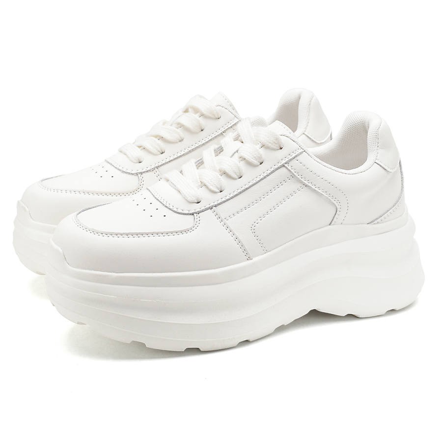 Safiya Cow Split Leather Low top Skateboard Shoes Women's Ecru