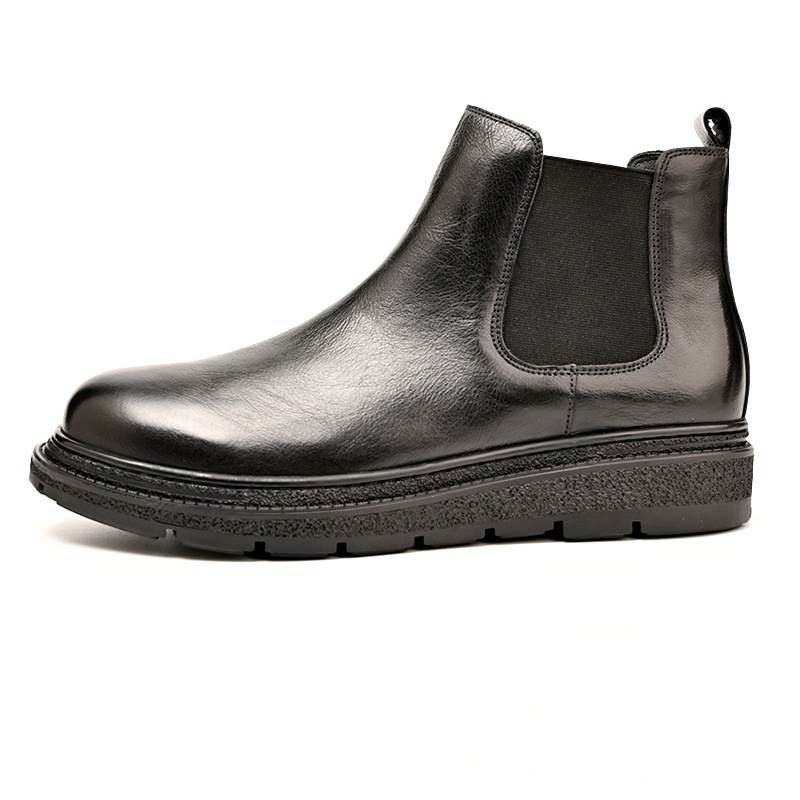 Brounvanm Top Grain Cow Leather Short Chelsea Boots Men's