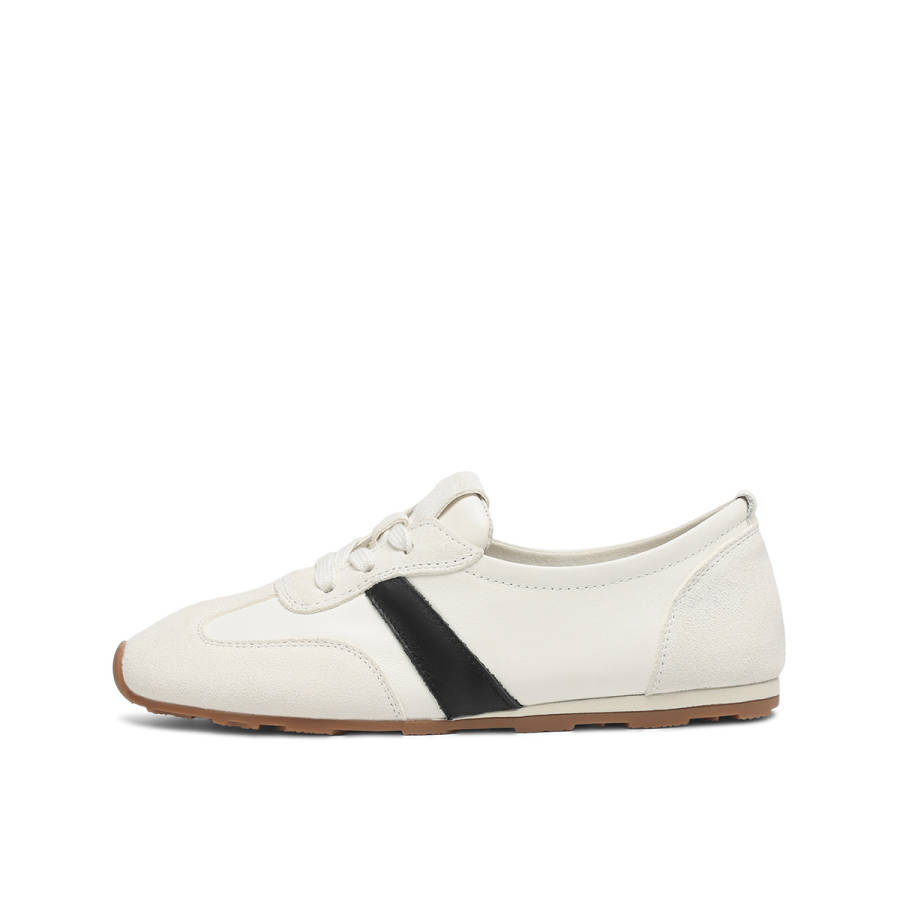 BOERDIQI Cow Leather Low top German Army Trainers Women's Beige