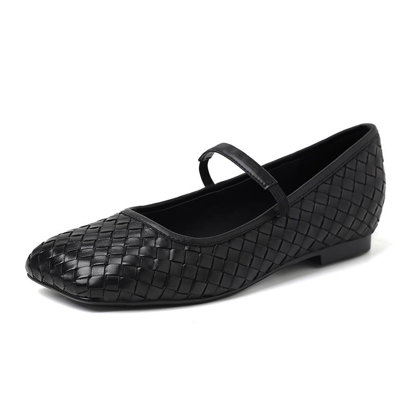 HONGYANGLIN Top Grain Cow Leather Mary Jane Shoes Women's