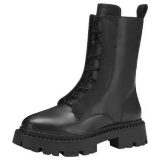 ASH Cow Leather Crew Combat Boots 5cm Women's Black