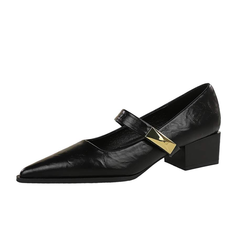YAFEI XUANYU Pu Chunky Heel Mary Jane Shoes Women's