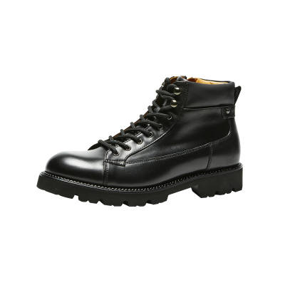 DANIEL HECHTER HECHTER Cow Leather Combat Boots Men's Black