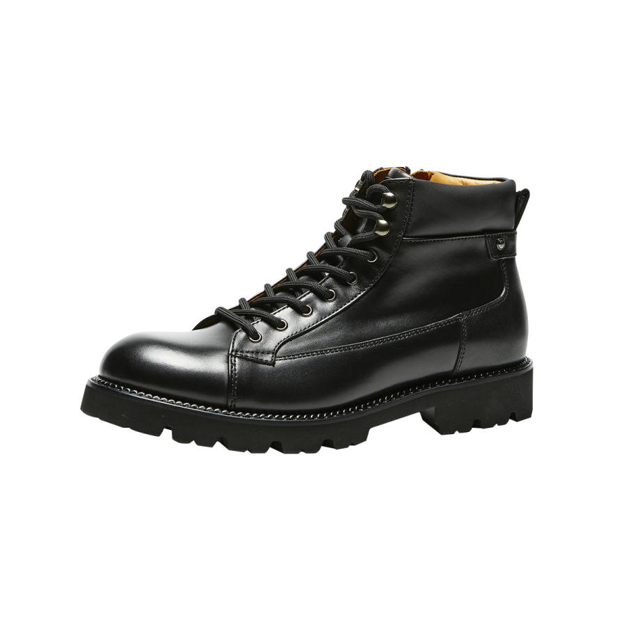 DANIEL HECHTER HECHTER Cow Leather Combat Boots Men's Black