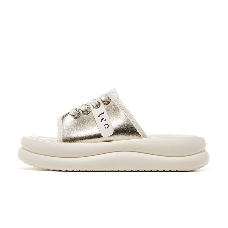 JOSINY Slide Slippers Women's Light Gold/Silver