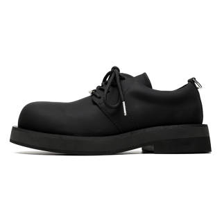 ZONEJOY Trendy Fashion Derby Shoes Versatile Large Head Casual Shoes Men's Black