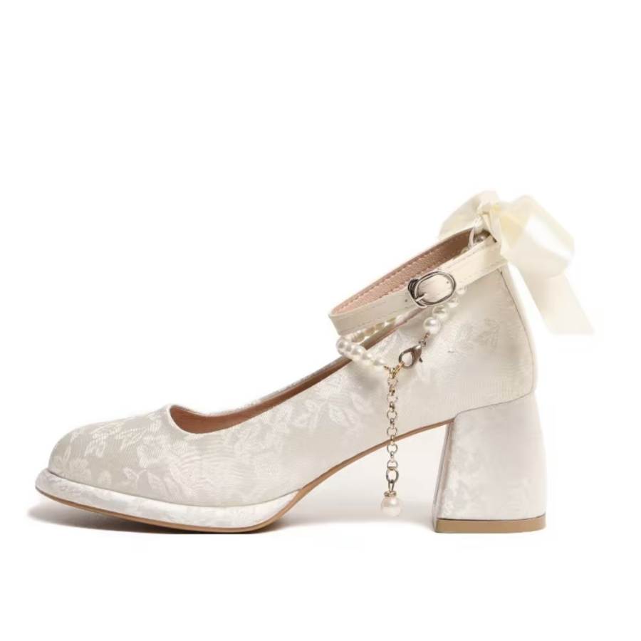 WOXXXN Pu Chunky Heel High Heels Women's Box