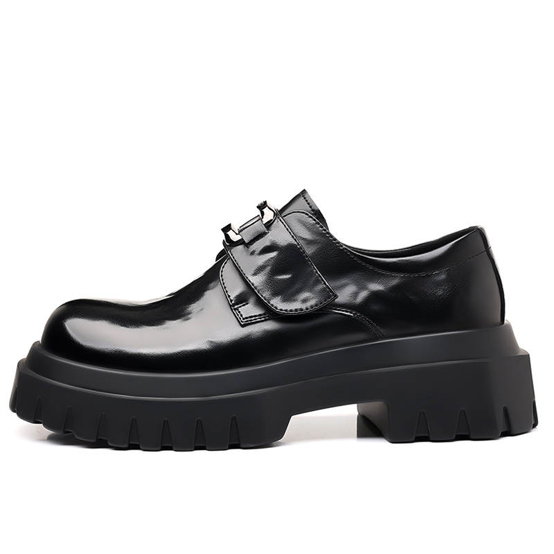 DAOTUSEN Casual Leather Shoes Men's Low Top Black Brown