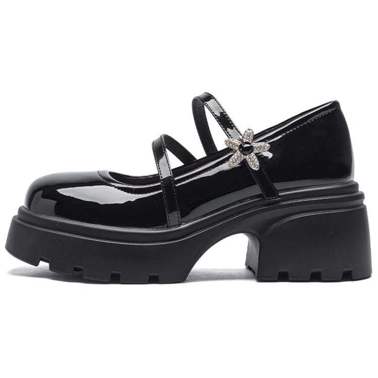 AGSDON Pu Chunky Heel Mary Jane Shoes 6cm Women's
