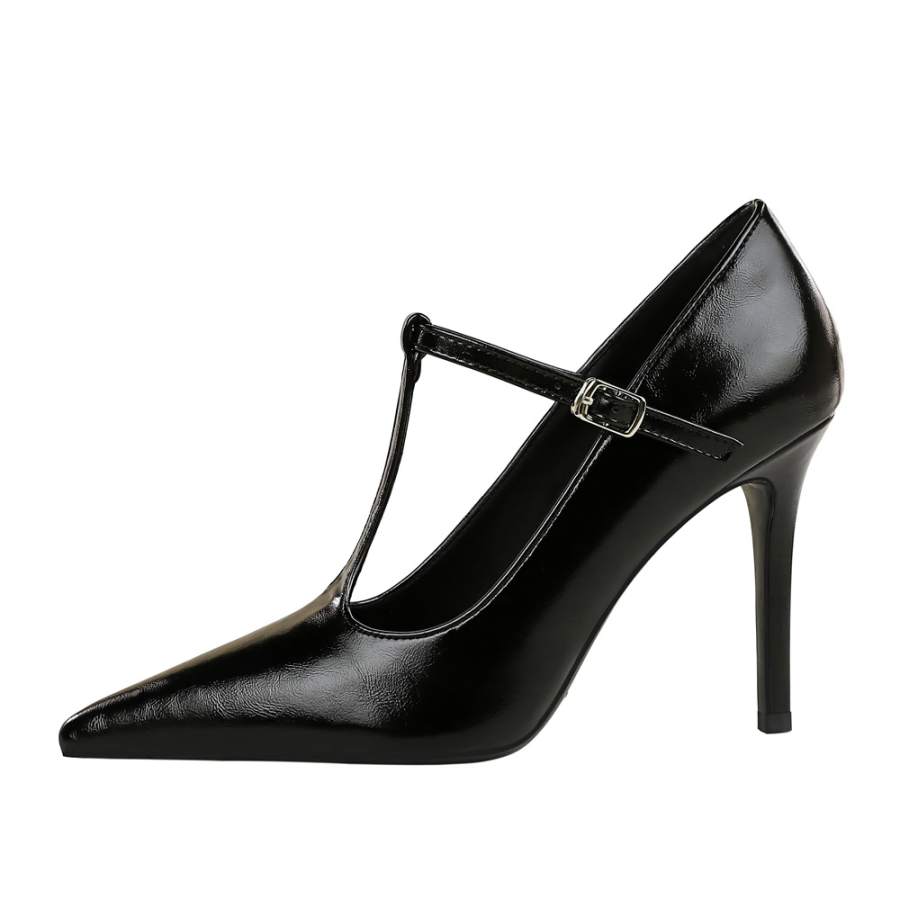 QITUMAUL Pu Slim Heel High Heels Women's