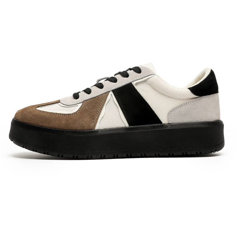 VAEL Cow Leather Low top Skateboard Shoes Men's White Brown