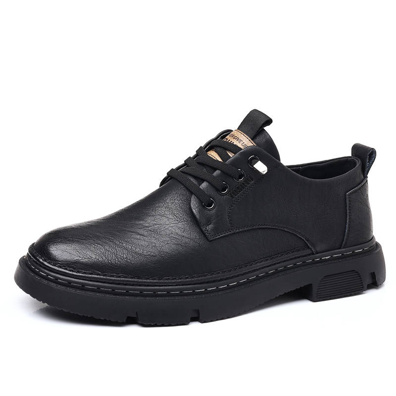 YIMINU Cow Leather Ankle Length Combat Boots Men's