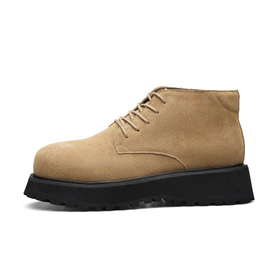 D:FUSE SCANDINAVIA D FUSE SCANDINAVIA Cow Split Leather Ankle Boots Men's Yellow Brown