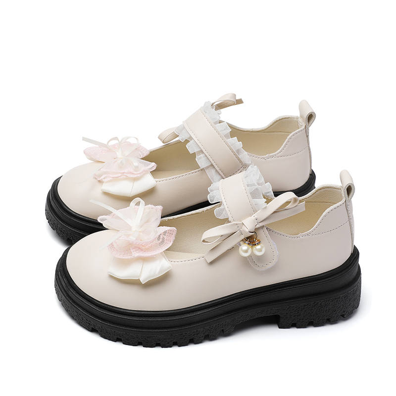 OLDDESIRE Block Heel Mary Jane Shoes Women's Beige