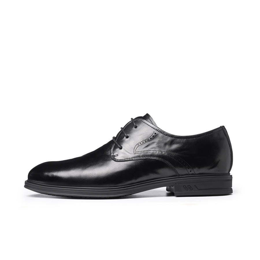 LAORENTOU Top Grain Cow Leather Dress Shoes Men's Black
