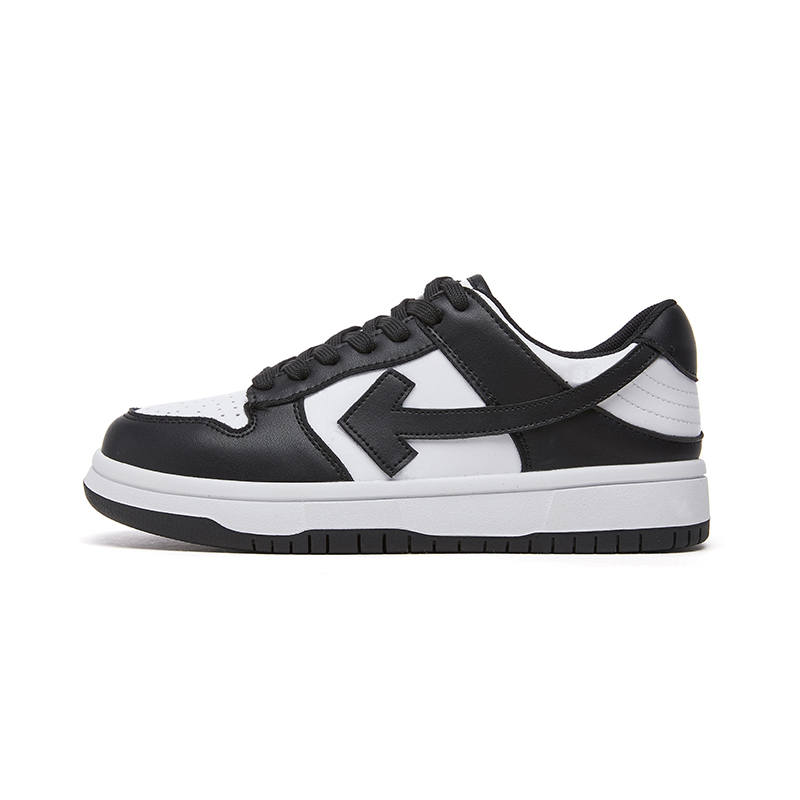 BENZI BENZI Cow Split Leather Low top Skateboard Shoes Unisex Black
