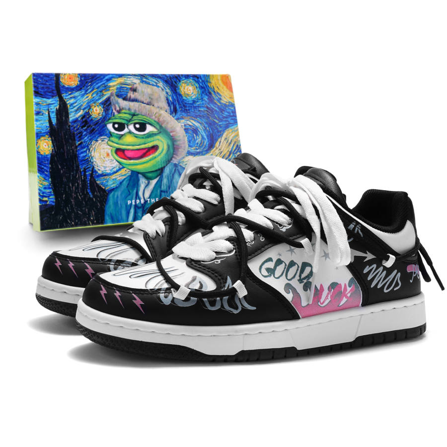 Pepe The Frog Low top Skateboard Shoes Unisex