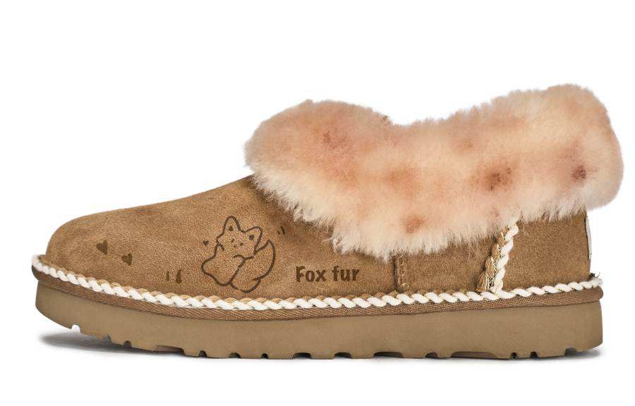 UGG UGG 811 Manufacturing, Fox Fur Snow Boots Women's Brown