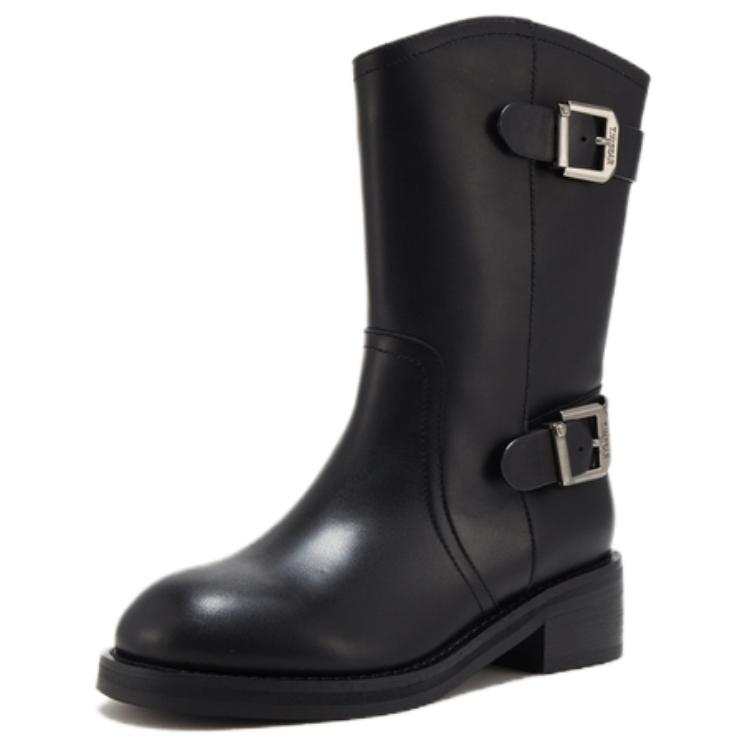 Teenie Weenie Cow Leather Ankle Boots 4.5cm Women's