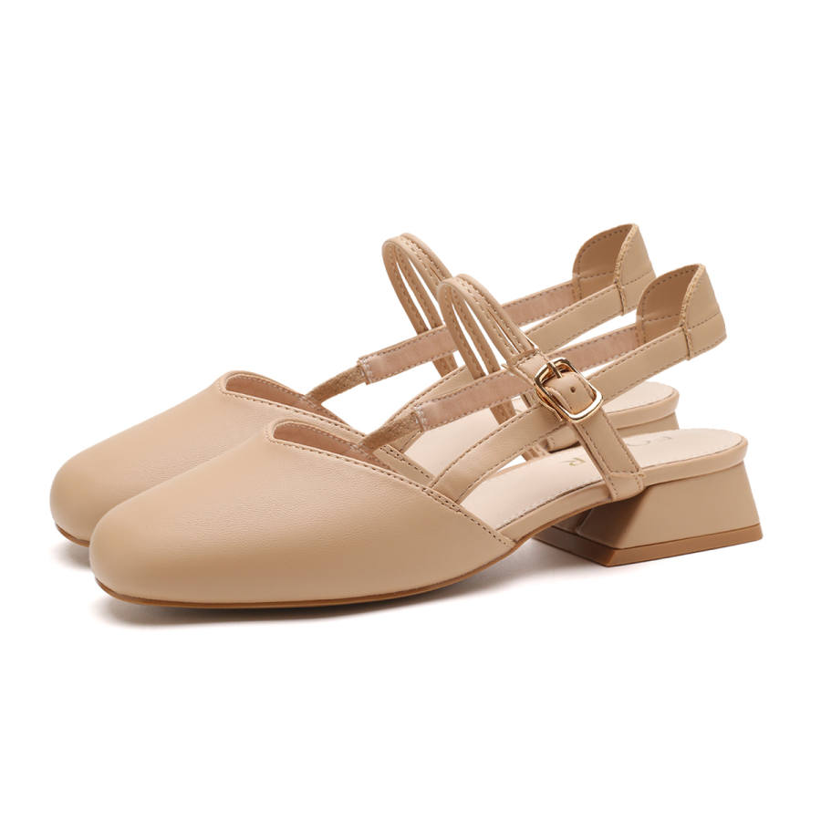 FOXER Chunky Heel Square Toe Roman Sandals Women's