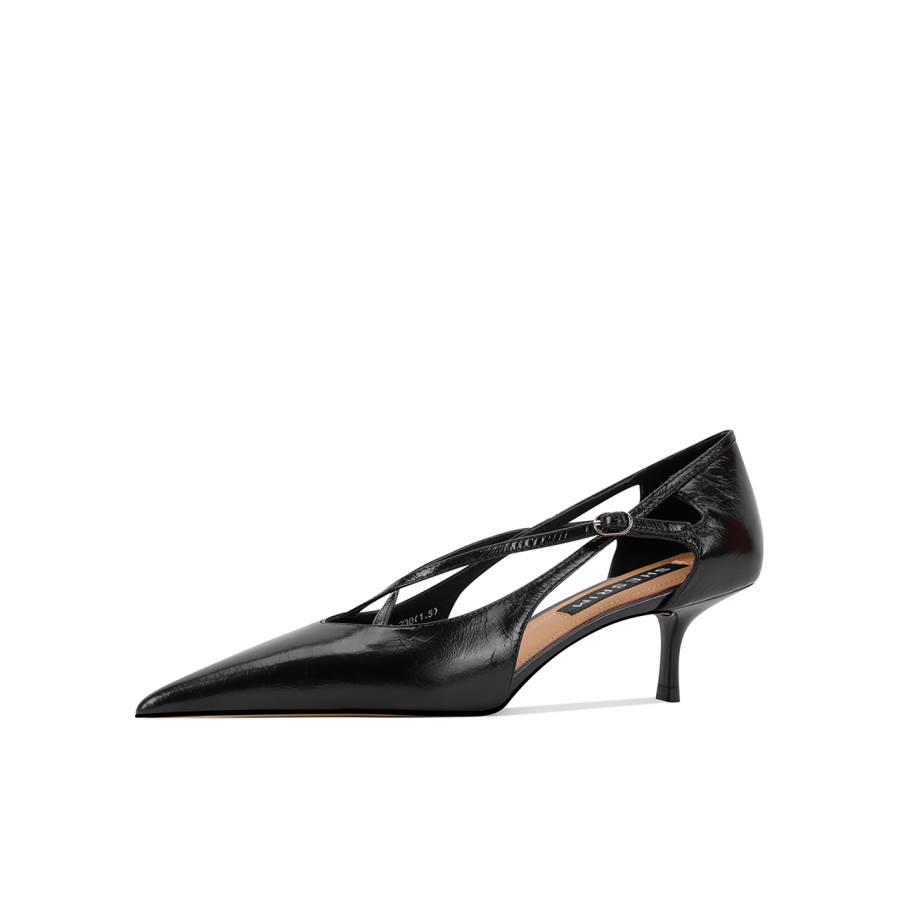 Shesrim Cow Leather Slim Heel High Heels Women's