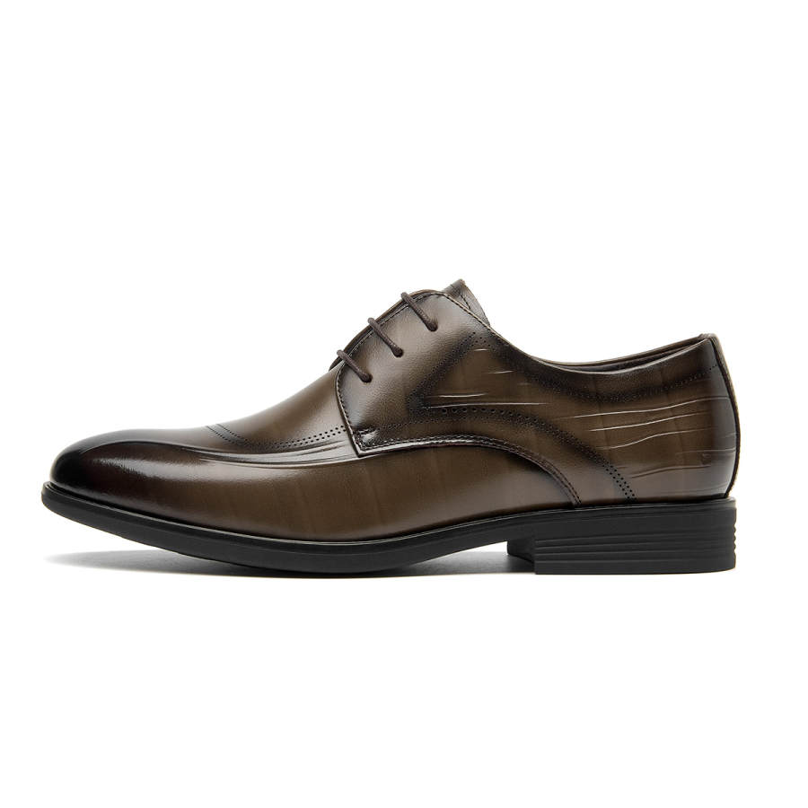 Spider King Cow Leather Fashion Casual Leather Shoes Men's Dark Brown